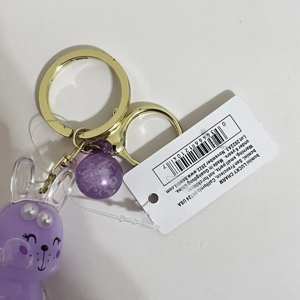 BC MINI Lucky Charms Purple Bunny Rabbit Floaty Keychain Charm Clip